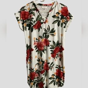 Bobbie Brooks Floral Tunic - Red, Green, and Yellow Size 1X
